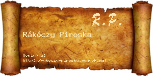 Rákóczy Piroska névjegykártya