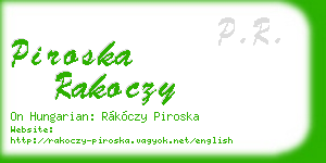piroska rakoczy business card