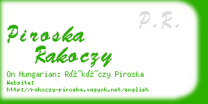 piroska rakoczy business card